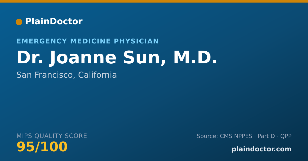 Shareable card for Joanne Sun, M.D. - Emergency Medicine Physician, San Francisco, CA