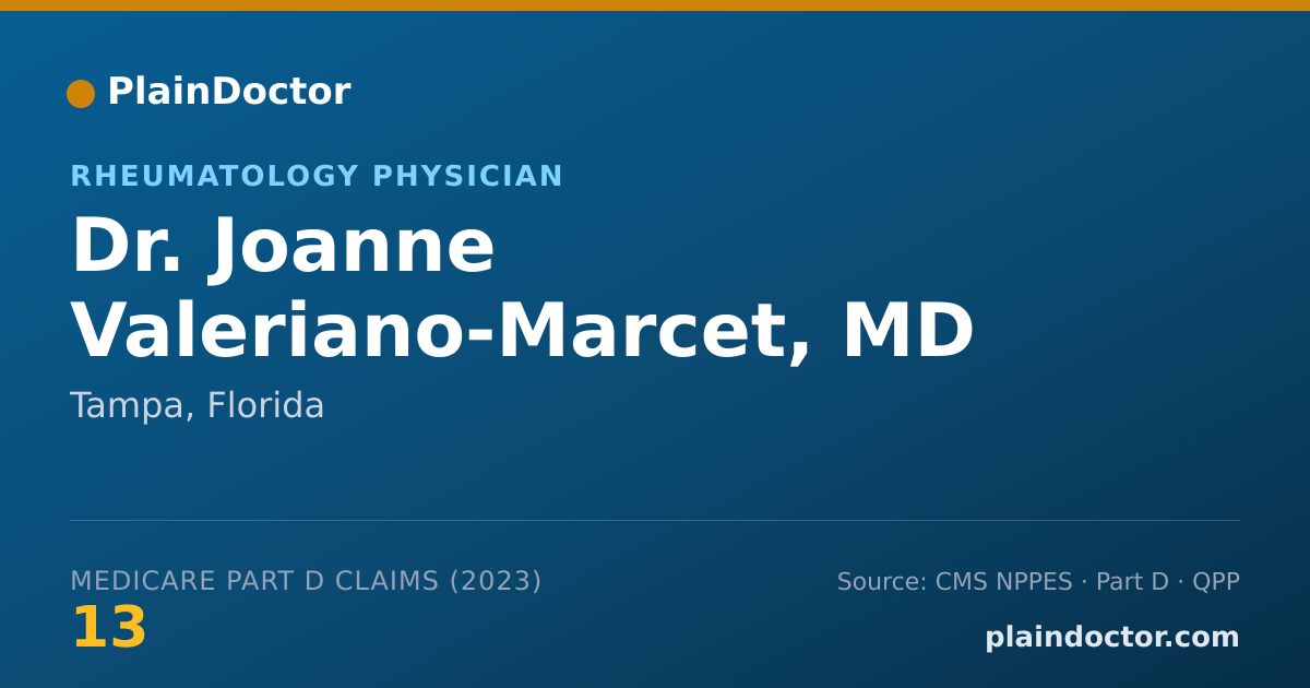 Shareable card for Joanne Valeriano-Marcet, MD - Rheumatology Physician, Tampa, FL