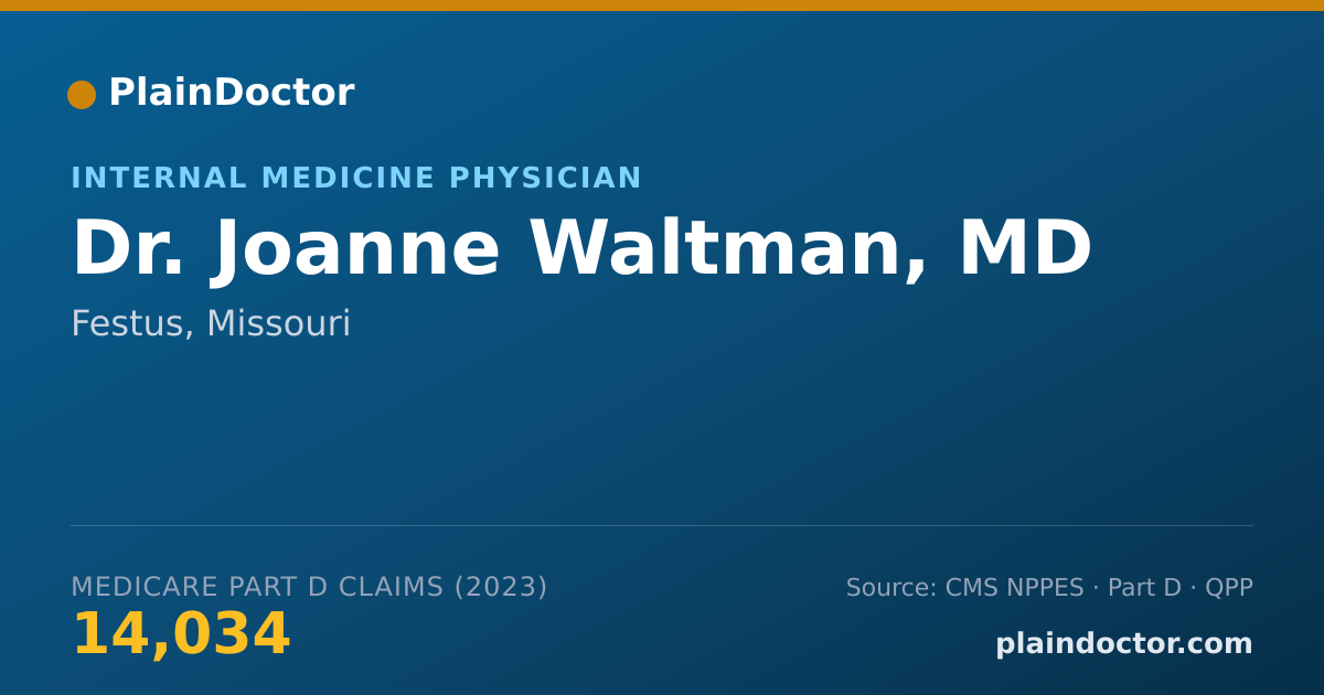 Shareable card for Joanne Waltman, MD - Internal Medicine Physician, Festus, MO