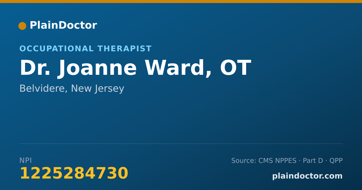 Shareable card for Joanne Ward, OT - Occupational Therapist, Belvidere, NJ