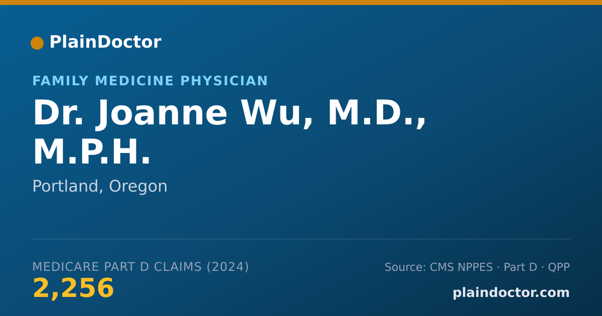 Shareable card for Joanne Wu, M.D., M.P.H. - Family Medicine Physician, Portland, OR