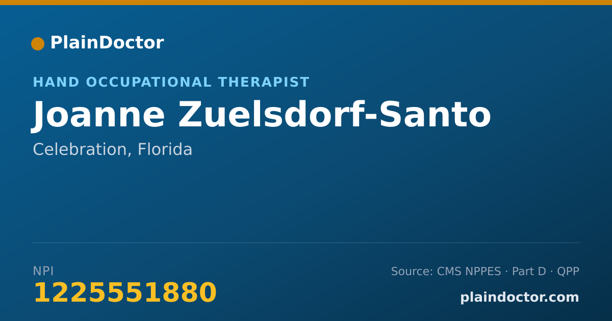 Shareable card for Joanne Zuelsdorf-Santo - Hand Occupational Therapist, Celebration, FL