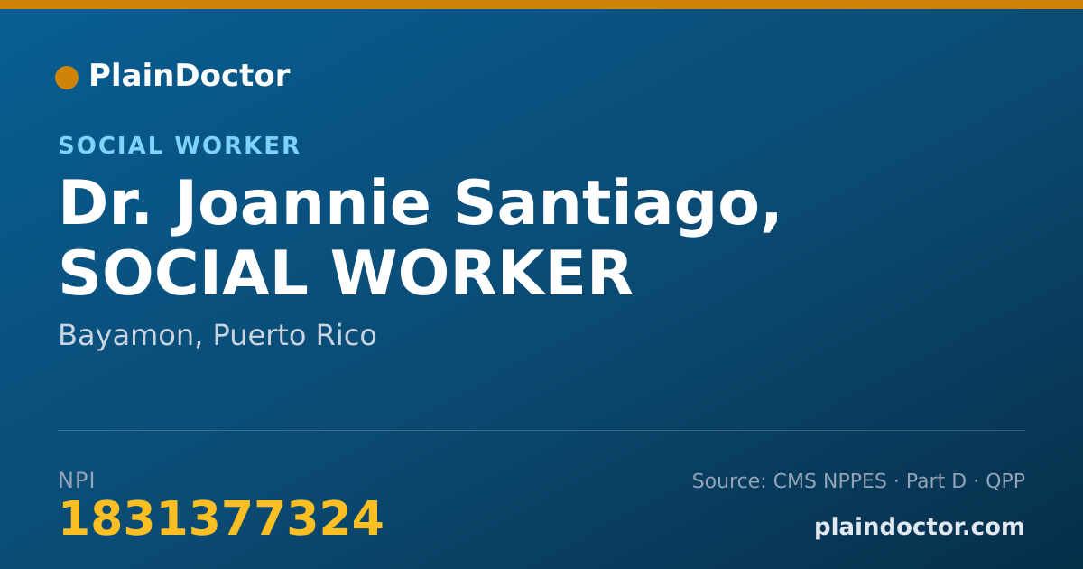 Shareable card for Joannie Santiago, SOCIAL WORKER - Social Worker, Bayamon, PR