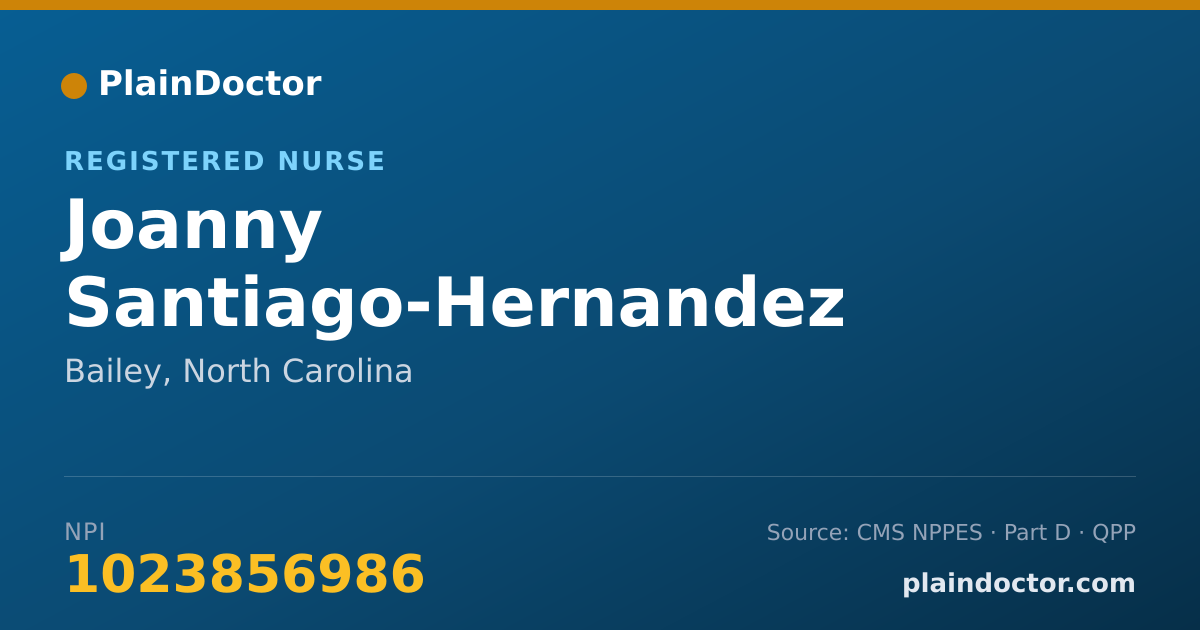 Shareable card for Joanny Santiago-Hernandez - Registered Nurse, Bailey, NC