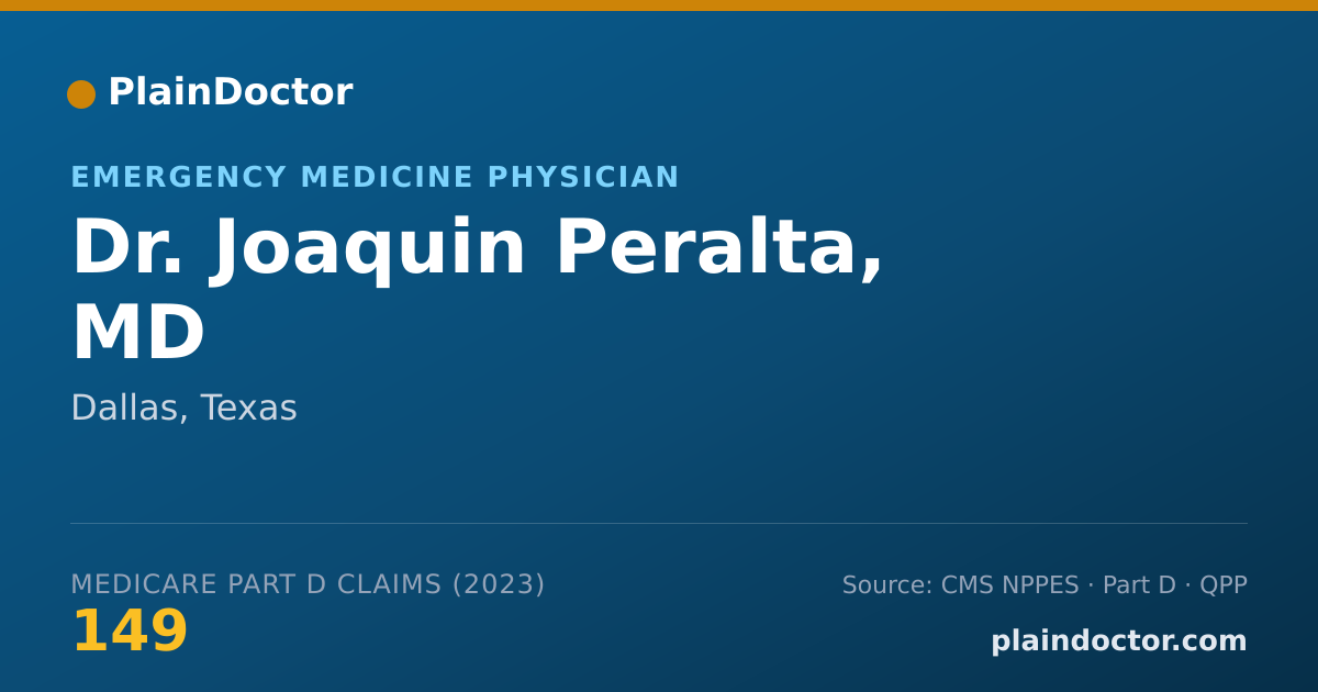 Shareable card for Joaquin Peralta, MD - Emergency Medicine Physician, Dallas, TX