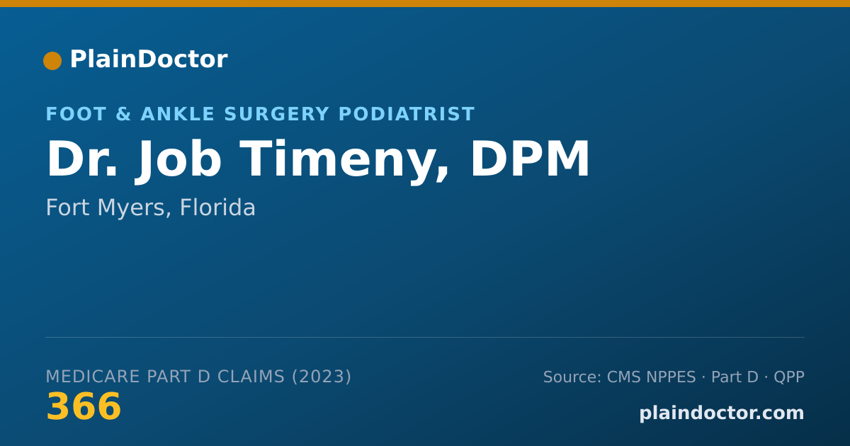 Shareable card for Job Timeny, DPM - Foot & Ankle Surgery Podiatrist, Fort Myers, FL