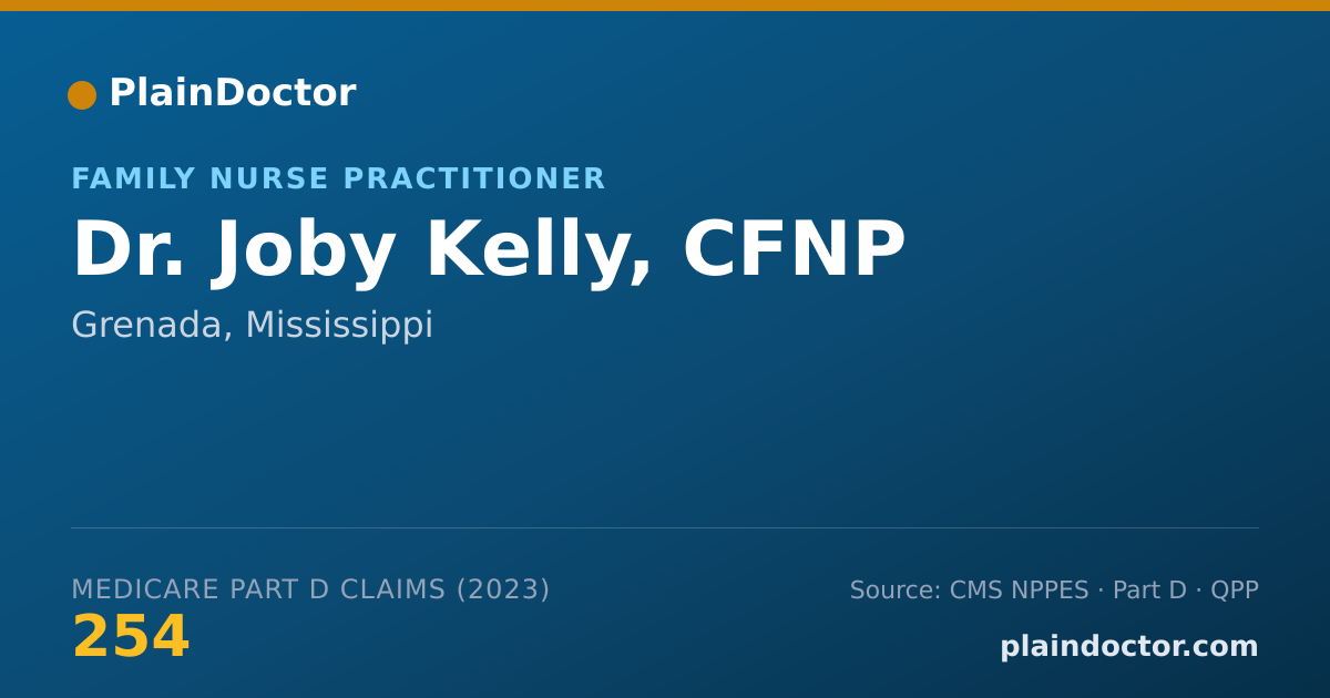 Shareable card for Joby Kelly, CFNP - Family Nurse Practitioner, Grenada, MS