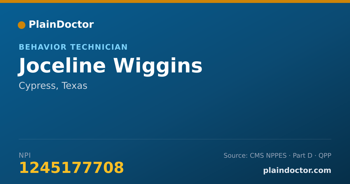 Shareable card for Joceline Wiggins - Behavior Technician, Cypress, TX
