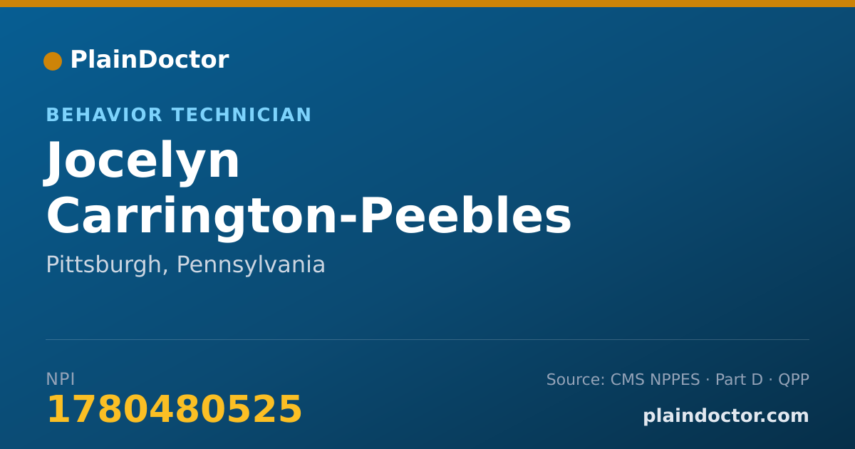 Shareable card for Jocelyn Carrington-Peebles - Behavior Technician, Pittsburgh, PA