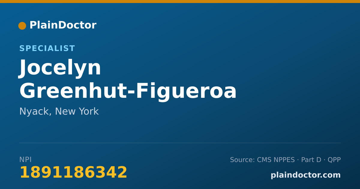 Shareable card for Jocelyn Greenhut-Figueroa - Specialist, Nyack, NY
