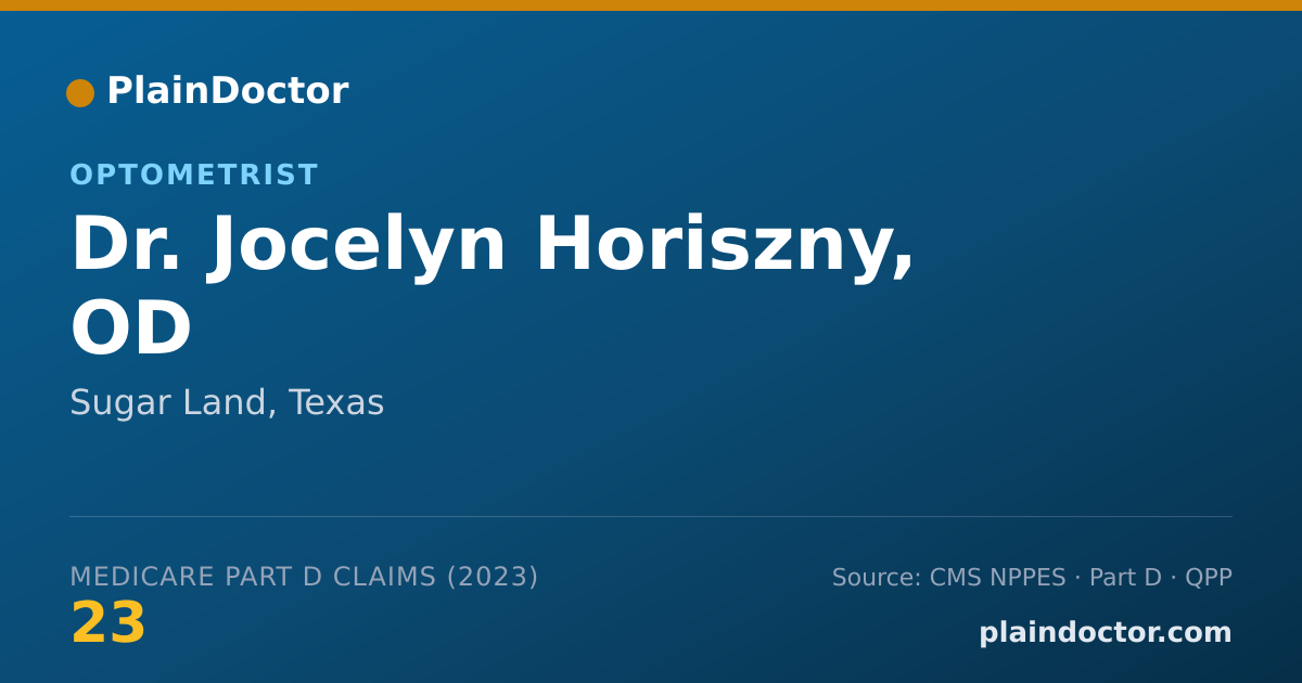 Shareable card for Jocelyn Horiszny, OD - Optometrist, Sugar Land, TX