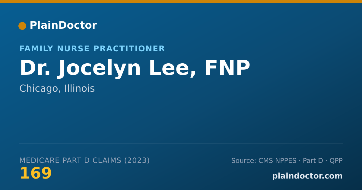 Shareable card for Jocelyn Lee, FNP - Family Nurse Practitioner, Chicago, IL