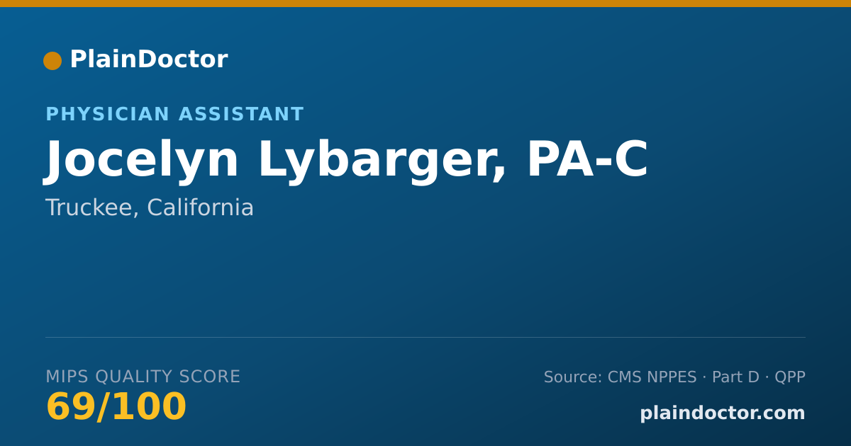 Shareable card for Jocelyn Lybarger, PA-C - Physician Assistant, Truckee, CA