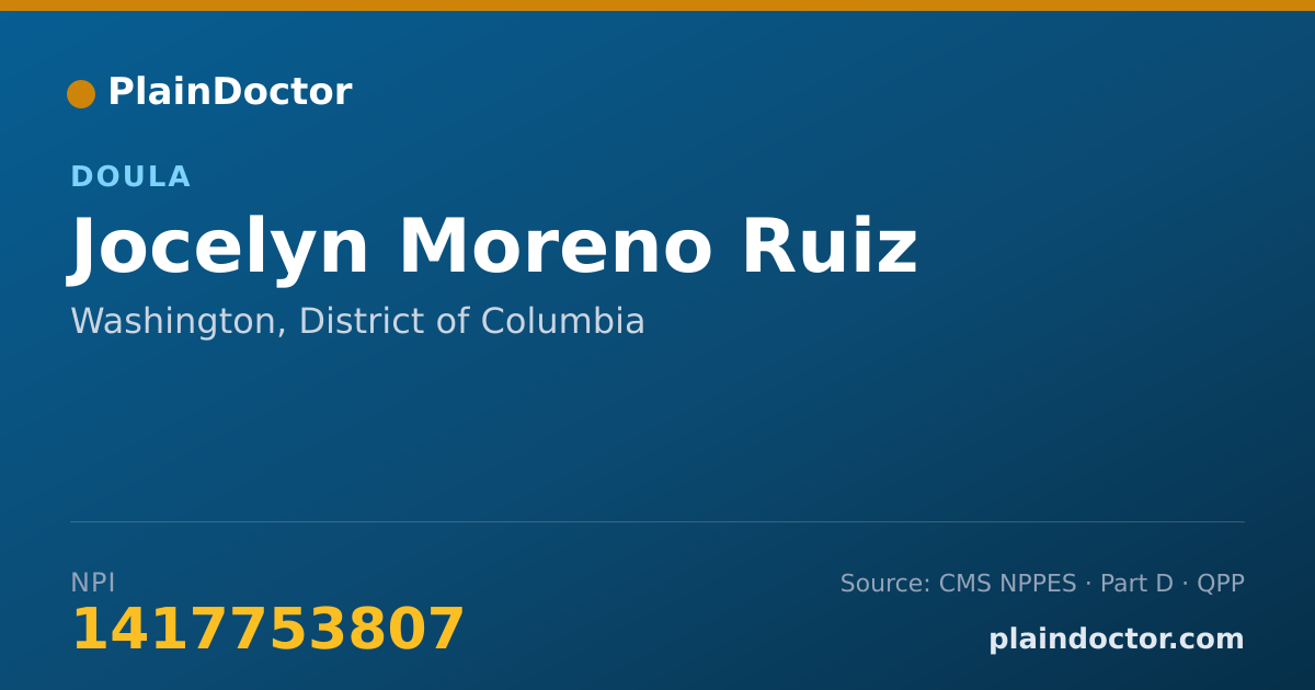 Shareable card for Jocelyn Moreno Ruiz - Doula, Washington, DC
