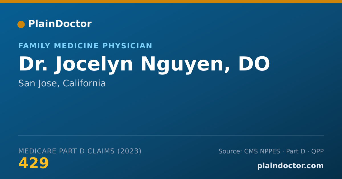 Shareable card for Jocelyn Nguyen, DO - Family Medicine Physician, San Jose, CA