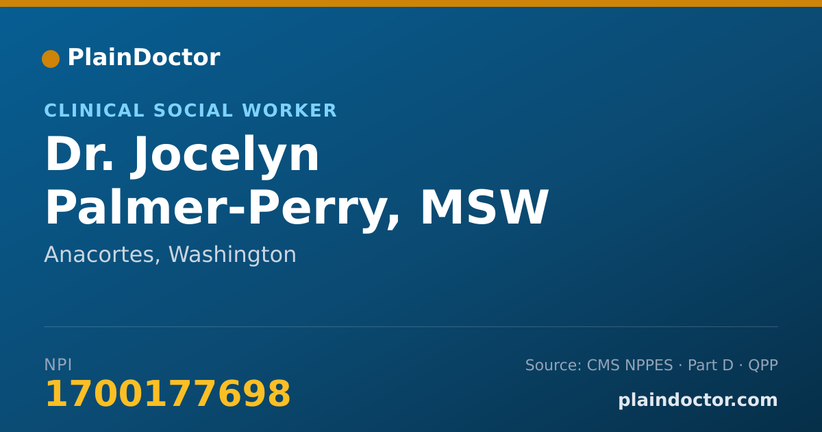 Shareable card for Jocelyn Palmer-Perry, MSW - Clinical Social Worker, Anacortes, WA