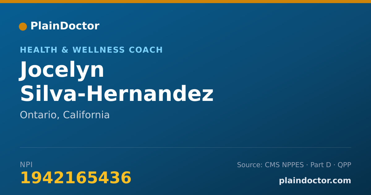 Shareable card for Jocelyn Silva-Hernandez - Health & Wellness Coach, Ontario, CA