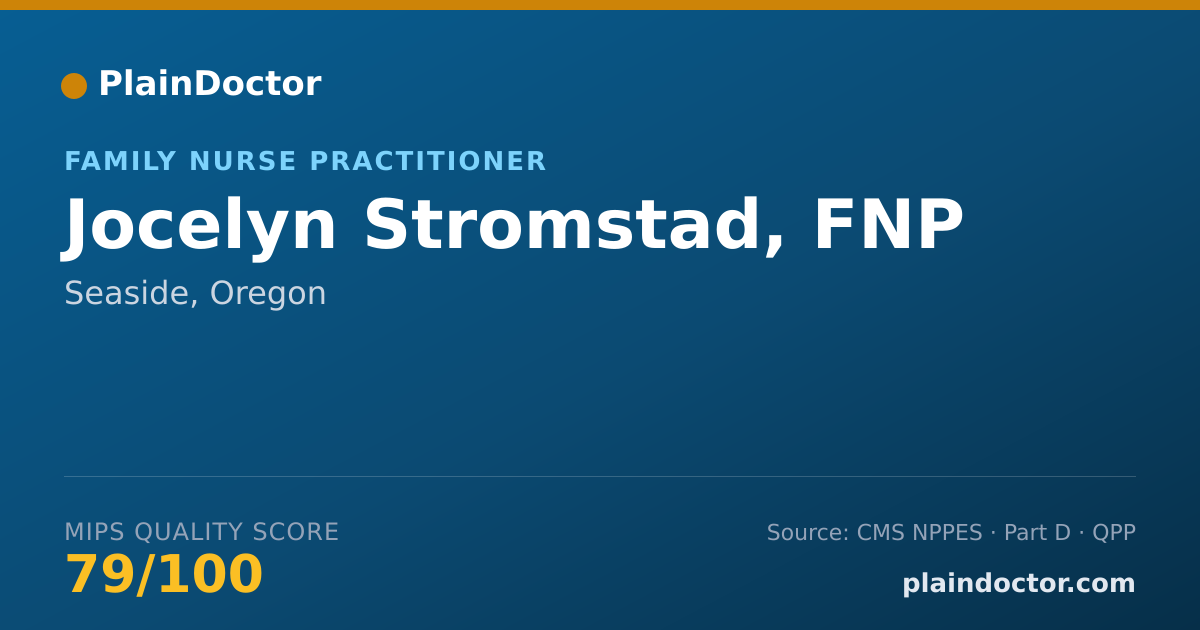 Shareable card for Jocelyn Stromstad, FNP - Family Nurse Practitioner, Seaside, OR