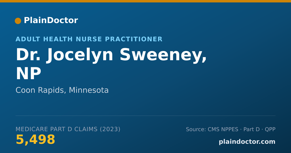 Shareable card for Jocelyn Sweeney, NP - Adult Health Nurse Practitioner, Coon Rapids, MN