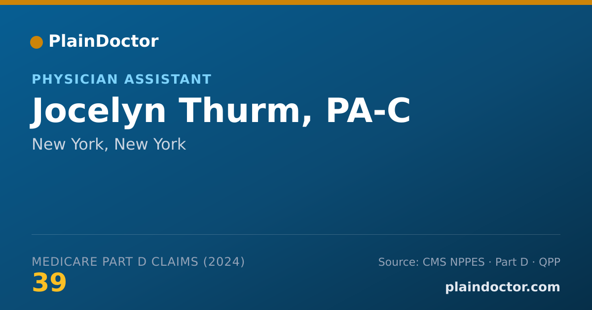 Shareable card for Jocelyn Thurm, PA-C - Physician Assistant, New York, NY
