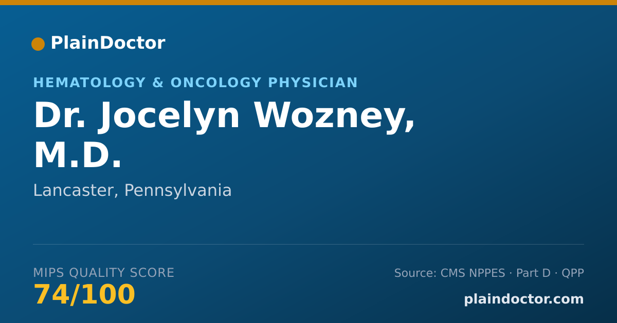 Shareable card for Jocelyn Wozney, M.D. - Hematology & Oncology Physician, Lancaster, PA