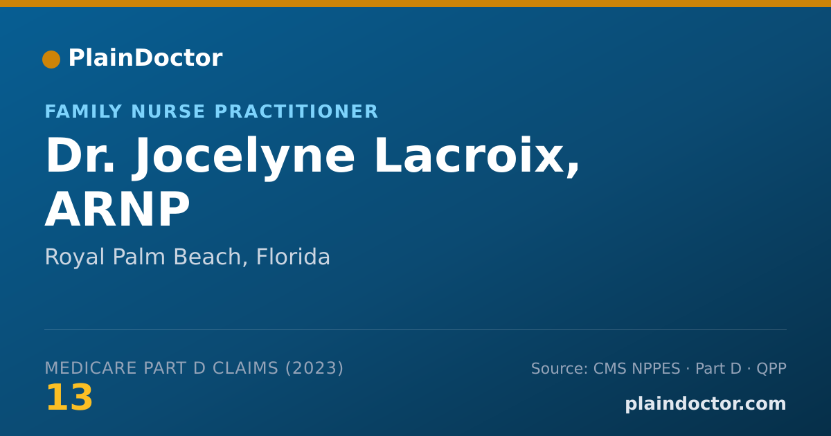 Shareable card for Jocelyne Lacroix, ARNP - Family Nurse Practitioner, Royal Palm Beach, FL