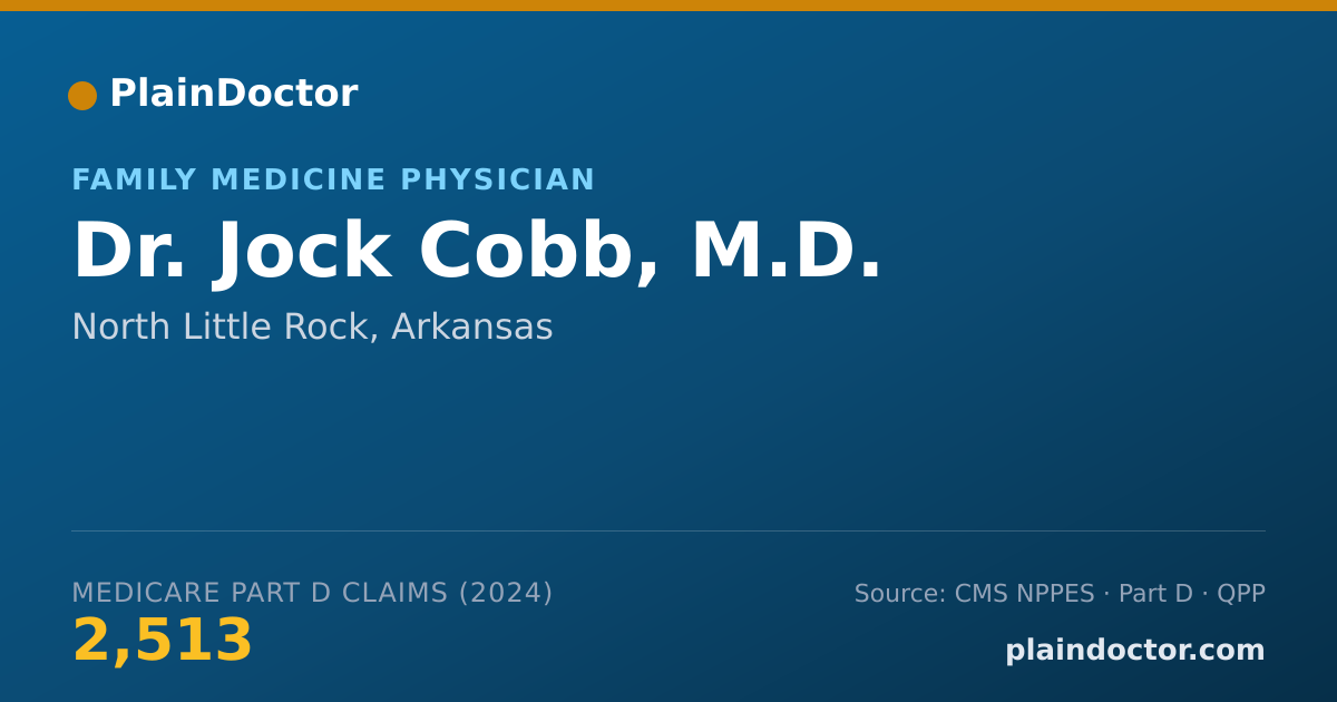 Shareable card for Jock Cobb, M.D. - Family Medicine Physician, North Little Rock, AR