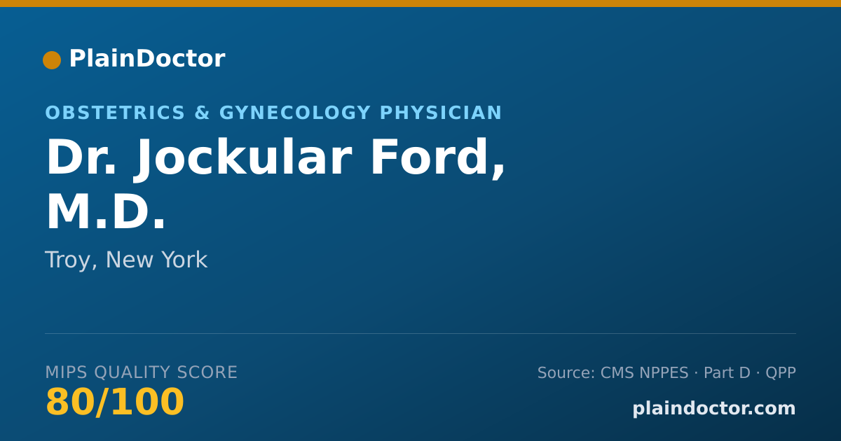Shareable card for Jockular Ford, M.D. - Obstetrics & Gynecology Physician, Troy, NY