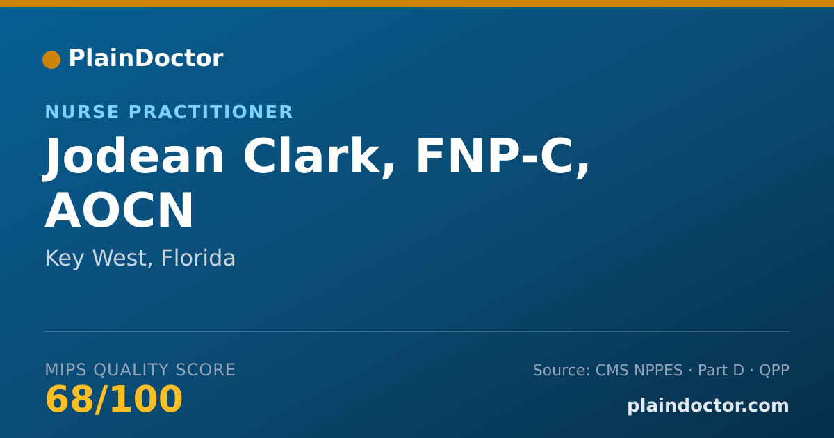 Shareable card for Jodean Clark, FNP-C, AOCN - Nurse Practitioner, Key West, FL