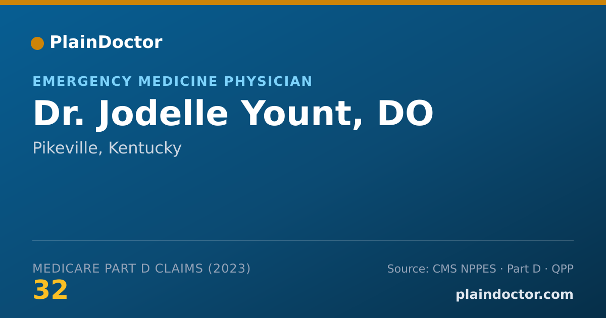 Shareable card for Jodelle Yount, DO - Emergency Medicine Physician, Pikeville, KY