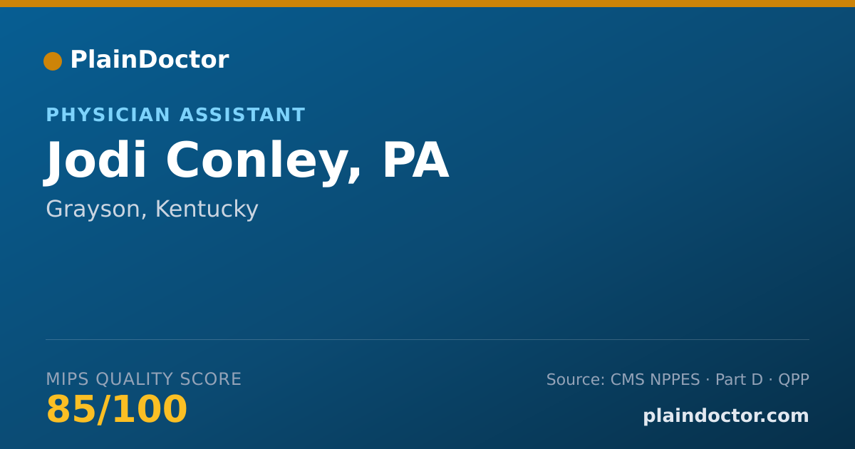 Shareable card for Jodi Conley, PA - Physician Assistant, Grayson, KY