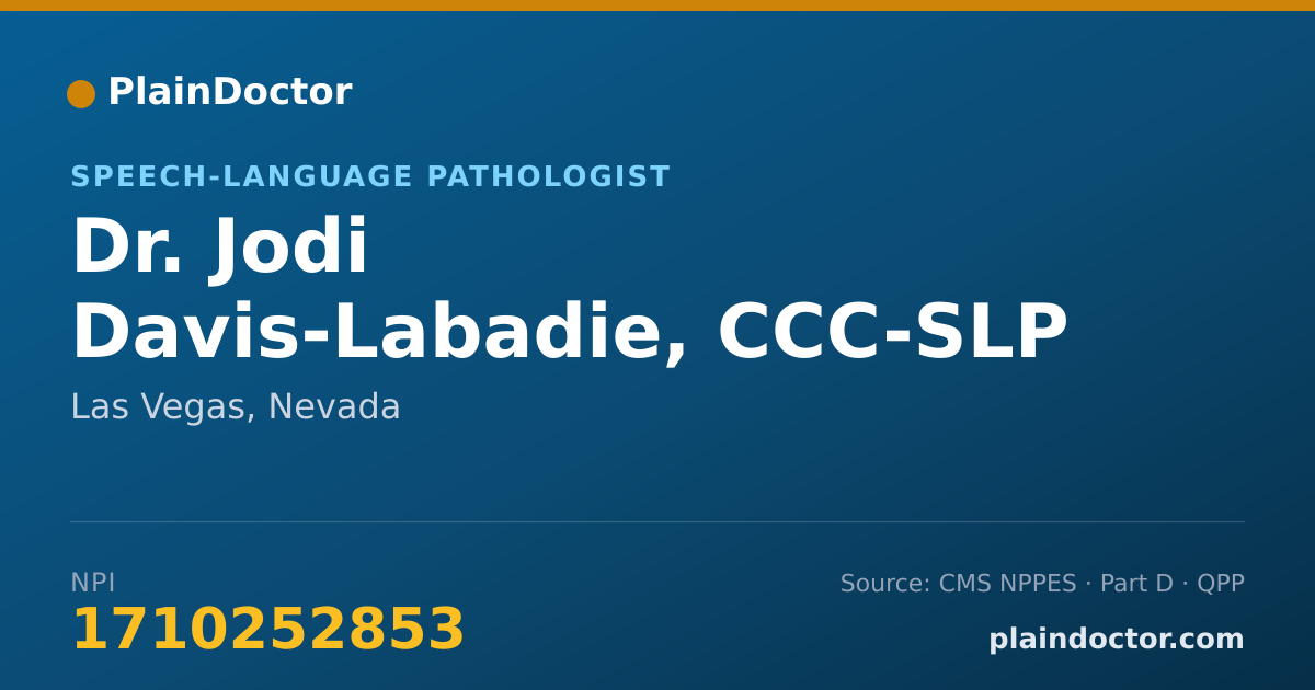 Shareable card for Jodi Davis-Labadie, CCC-SLP - Speech-Language Pathologist, Las Vegas, NV