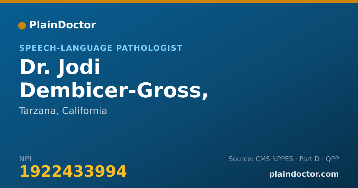 Shareable card for Jodi Dembicer-Gross, SLP/RPE - Speech-Language Pathologist, Tarzana, CA