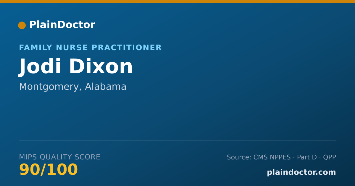 Shareable card for Jodi Dixon - Family Nurse Practitioner, Montgomery, AL