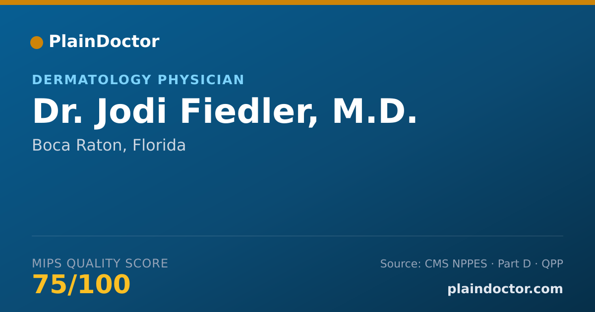 Shareable card for Jodi Fiedler, M.D. - Dermatology Physician, Boca Raton, FL