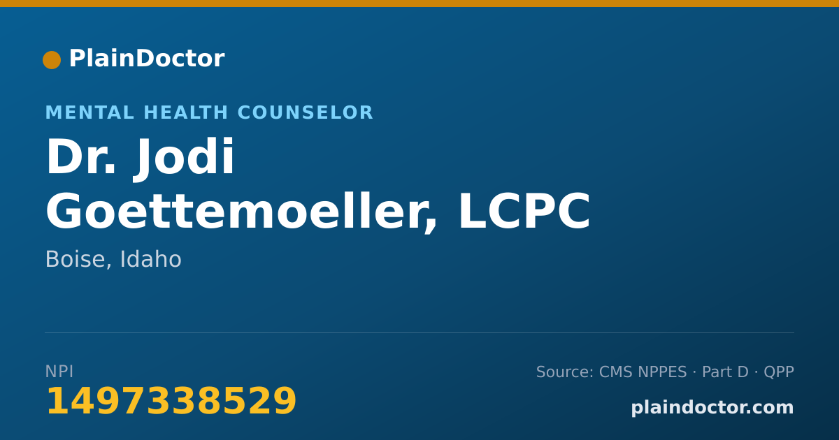 Shareable card for Jodi Goettemoeller, LCPC - Mental Health Counselor, Boise, ID