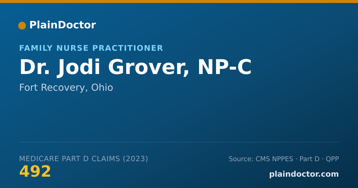 Shareable card for Jodi Grover, NP-C - Family Nurse Practitioner, Fort Recovery, OH