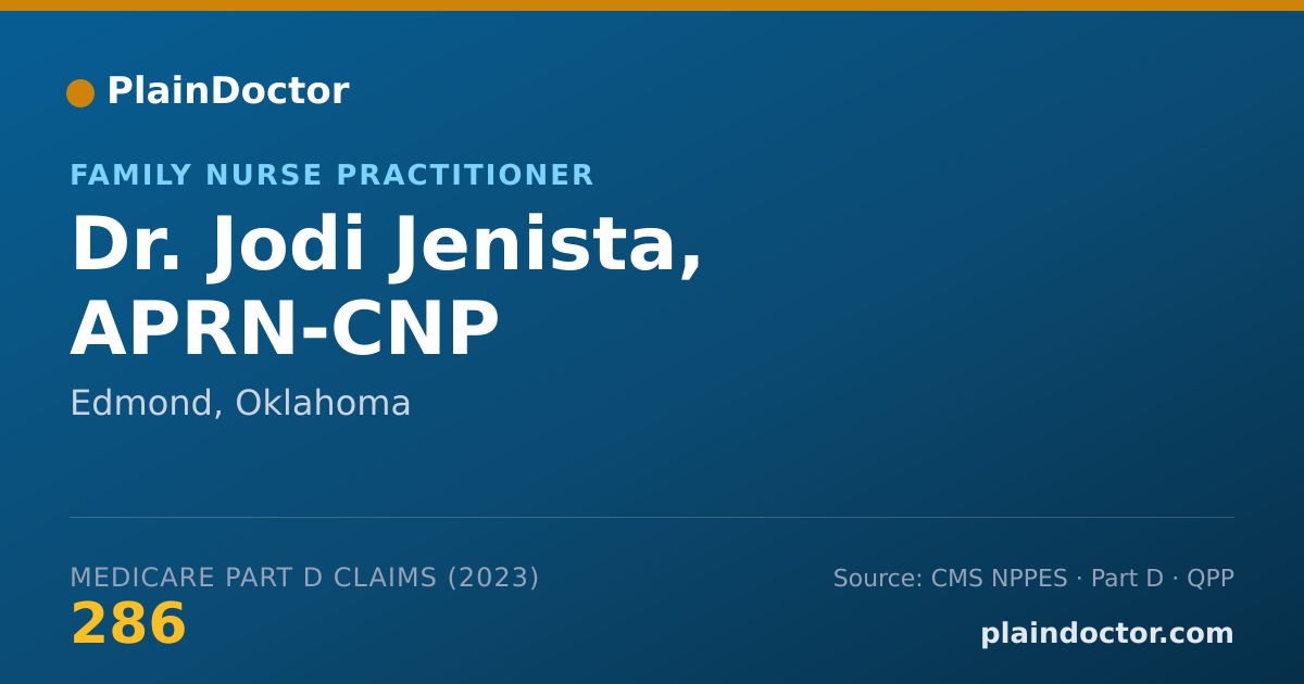 Shareable card for Jodi Jenista, APRN-CNP - Family Nurse Practitioner, Edmond, OK