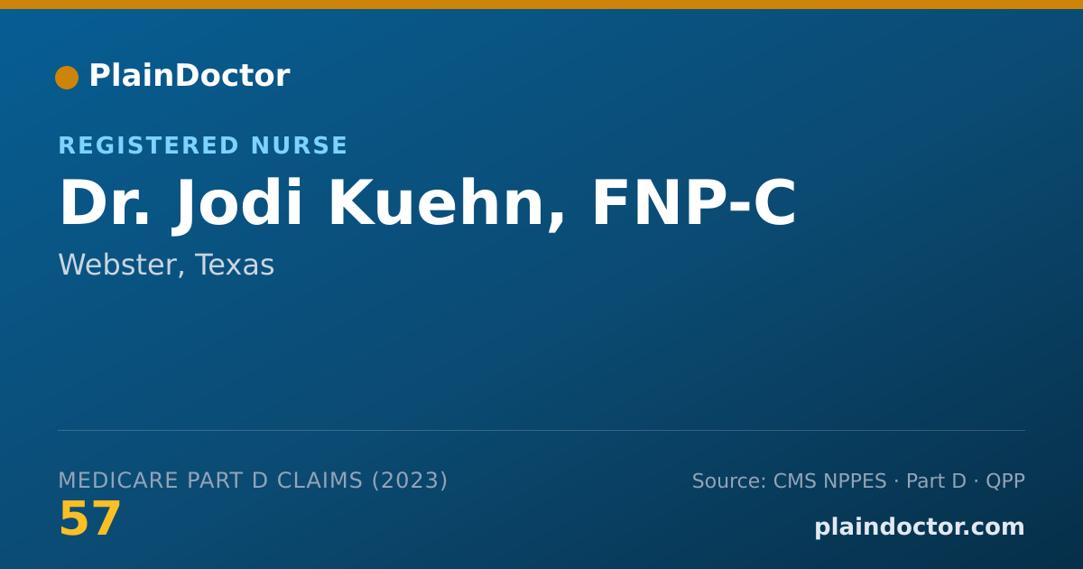 Shareable card for Jodi Kuehn, FNP-C - Registered Nurse, Webster, TX