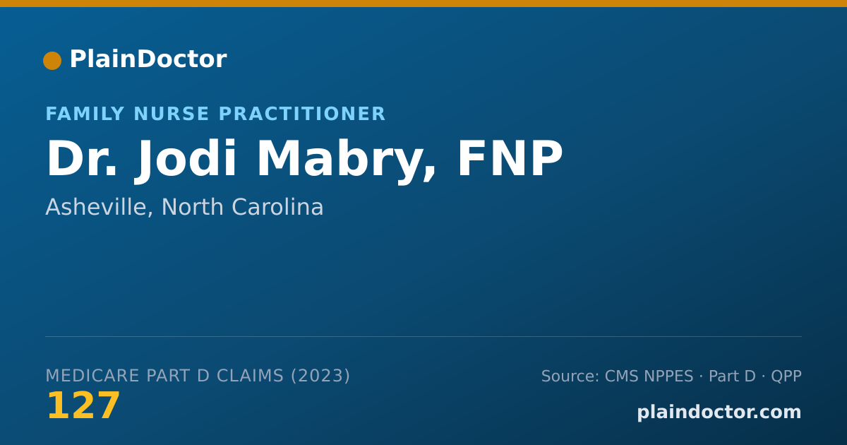 Shareable card for Jodi Mabry, FNP - Family Nurse Practitioner, Asheville, NC