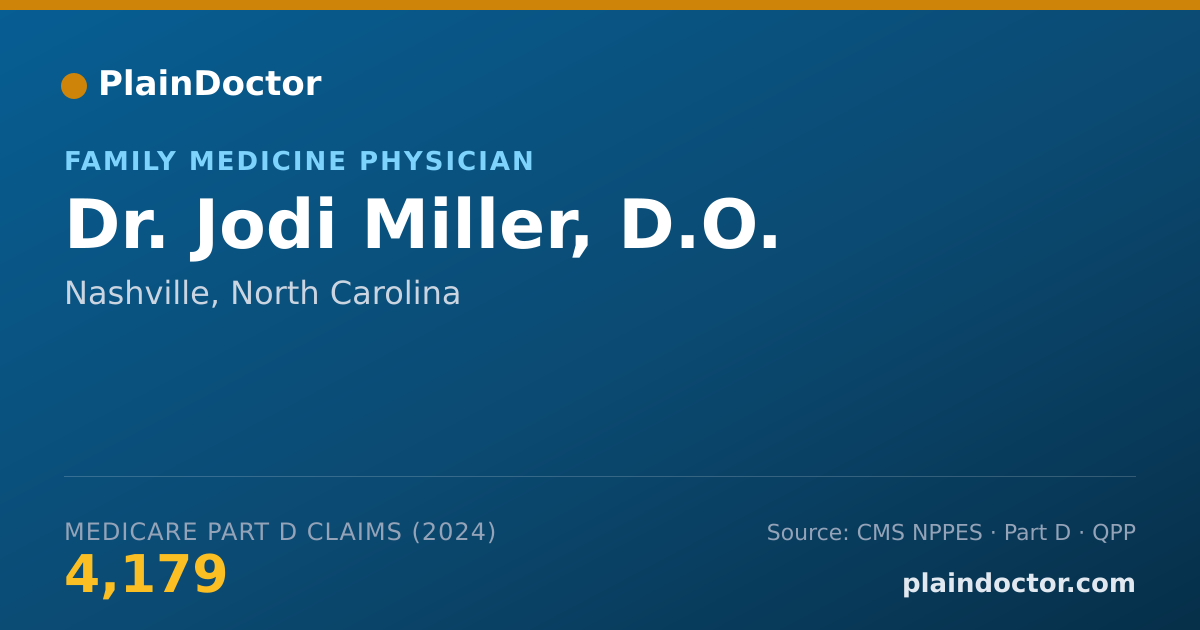 Shareable card for Jodi Miller, D.O. - Family Medicine Physician, Nashville, NC