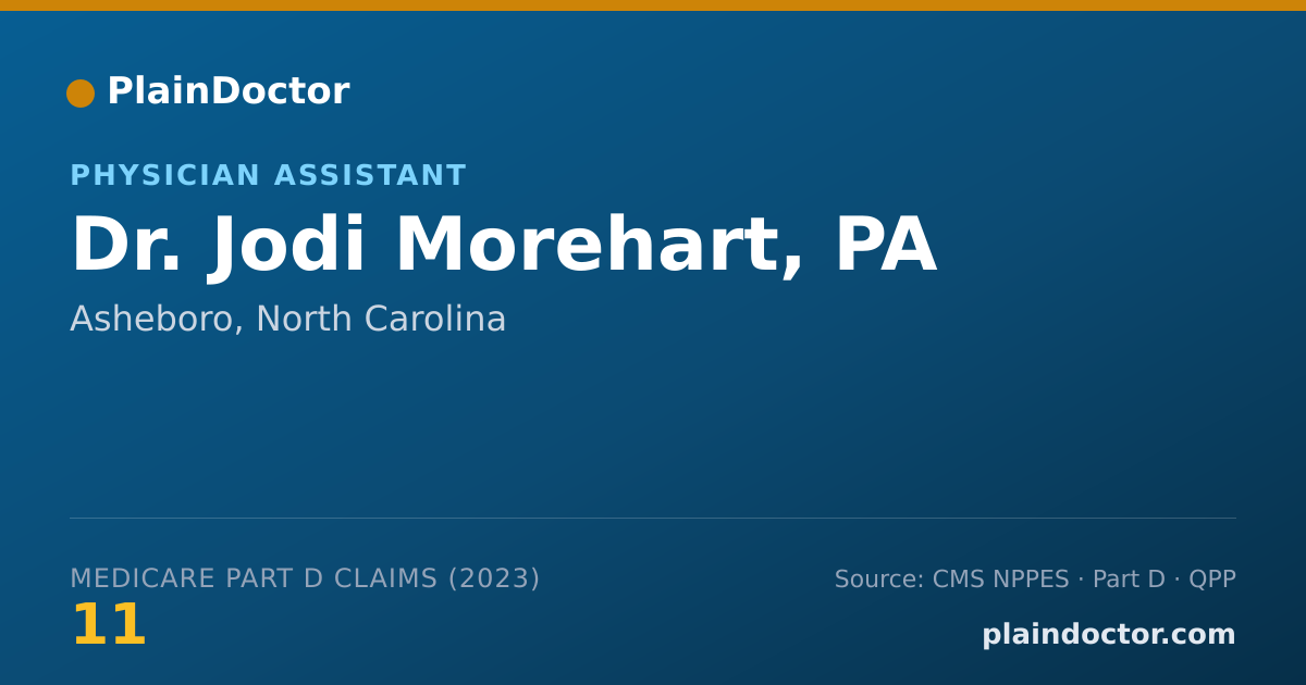 Shareable card for Jodi Morehart, PA - Physician Assistant, Asheboro, NC