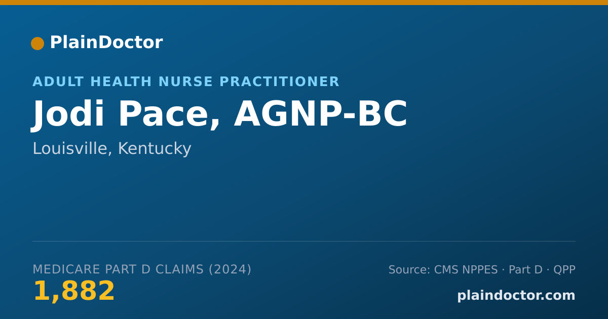 Shareable card for Jodi Pace, AGNP-BC - Adult Health Nurse Practitioner, Louisville, KY