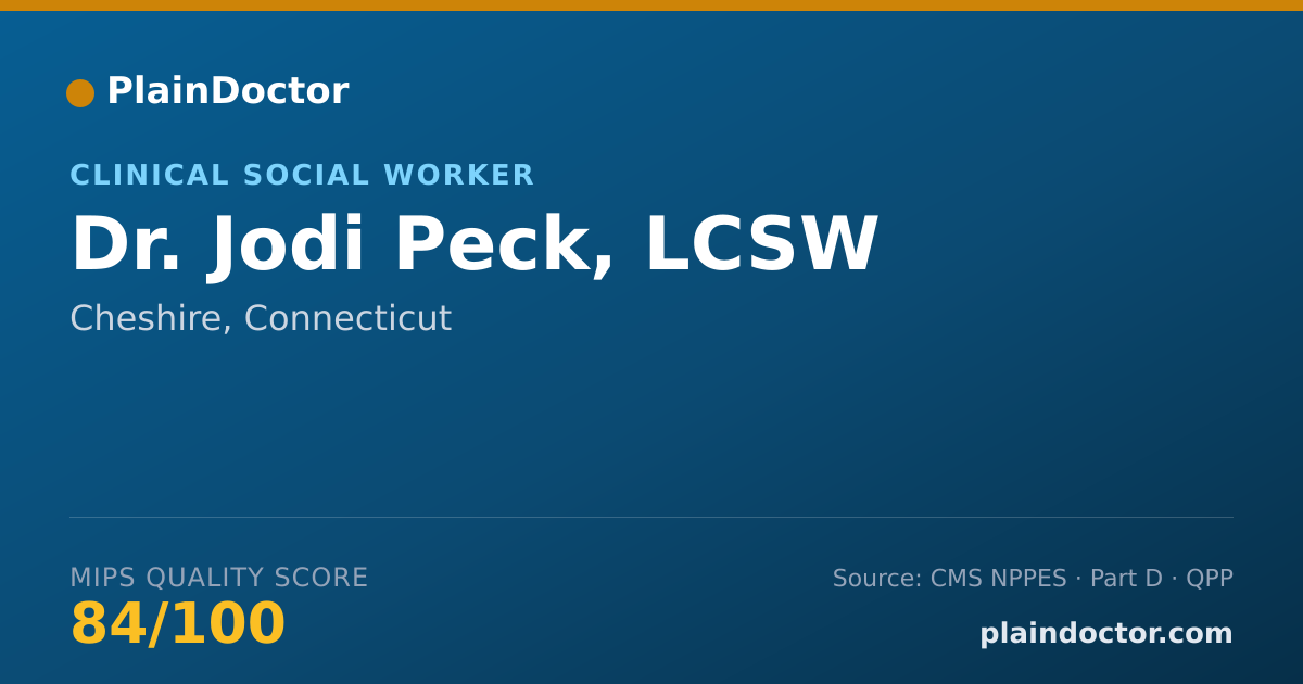 Shareable card for Jodi Peck, LCSW - Clinical Social Worker, Cheshire, CT