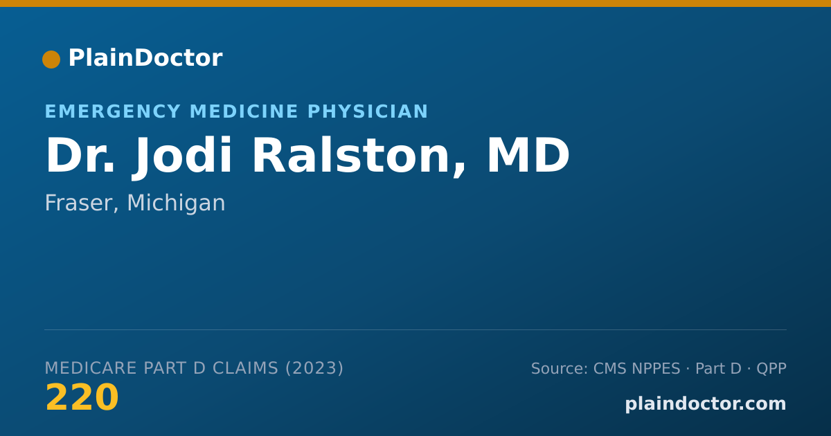 Shareable card for Jodi Ralston, MD - Emergency Medicine Physician, Fraser, MI