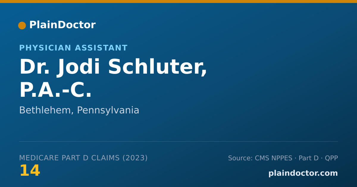 Shareable card for Jodi Schluter, P.A.-C. - Physician Assistant, Bethlehem, PA