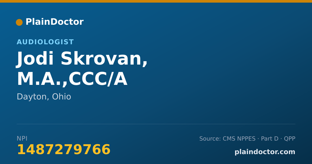 Shareable card for Jodi Skrovan, M.A.,CCC/A - Audiologist, Dayton, OH