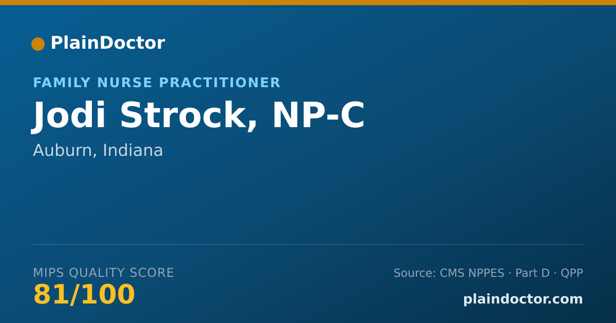 Shareable card for Jodi Strock, NP-C - Family Nurse Practitioner, Auburn, IN