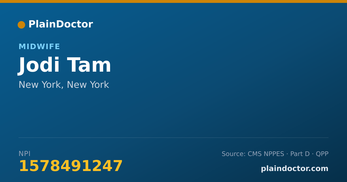 Shareable card for Jodi Tam - Midwife, New York, NY