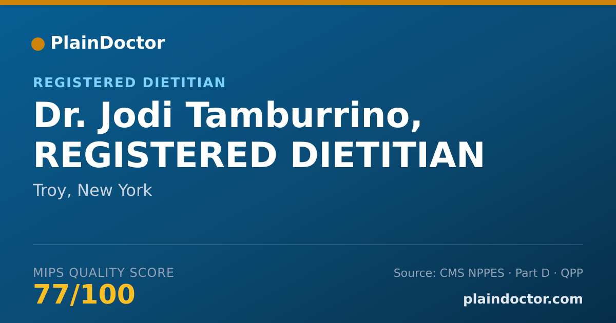 Shareable card for Jodi Tamburrino, REGISTERED DIETITIAN - Registered Dietitian, Troy, NY